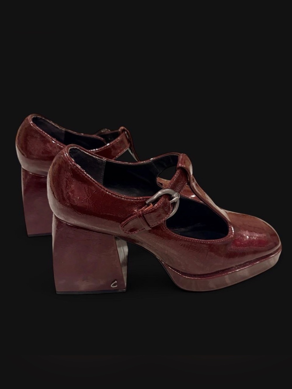 Circus by Sam Edelman Wine Patent Mary Jane Block Heel Size 9